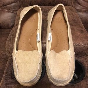 Khaki slip on shoe